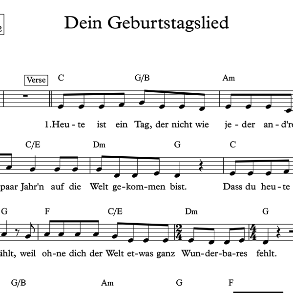 Herr Jan - Dein Geburtstagslied - Noten (PDF)