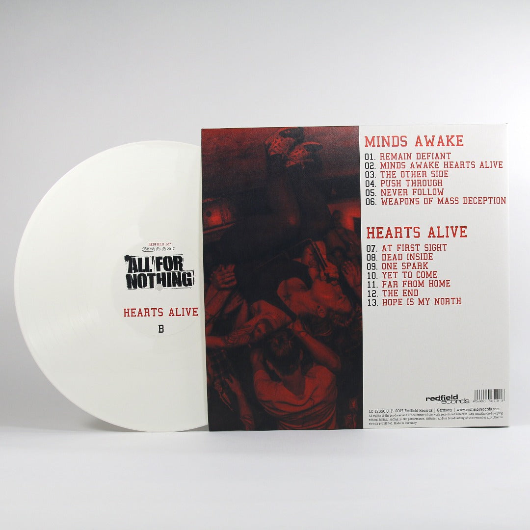 All For Nothing - Minds Awake / Hearts Alive - White Vinyl LP (2017) - Redfield Records