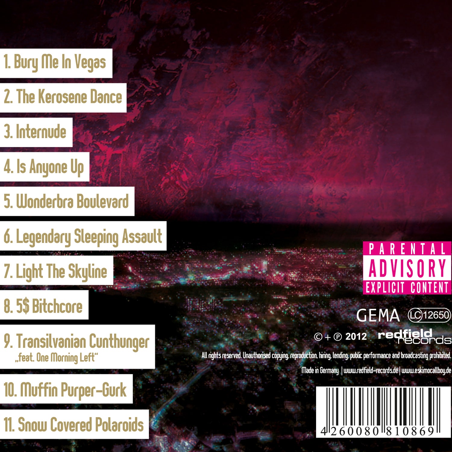 Eskimo Callboy - Bury Me In Vegas - CD (2012) - Redfield Records