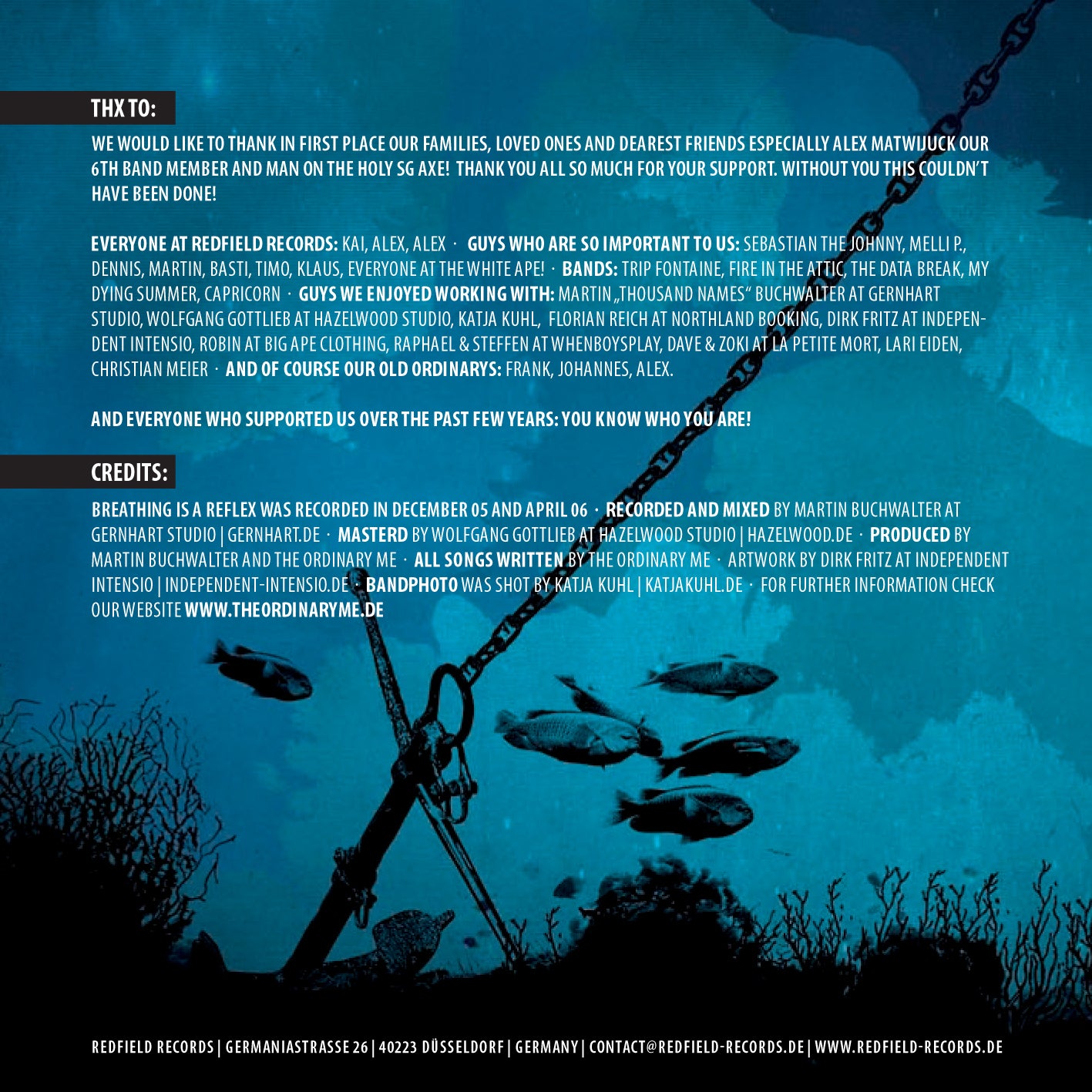 The Ordinary Me - Breathing Is A Reflex - CD (2006) - Redfield Records